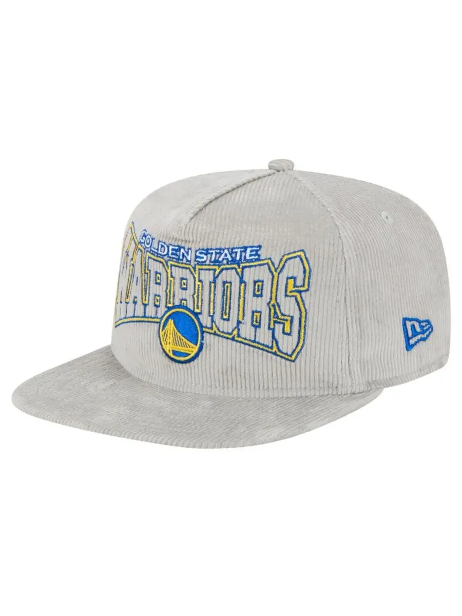 New Era Мужская серая вельветовая кепка-бейсболка Golden State Warriors в стиле ретро