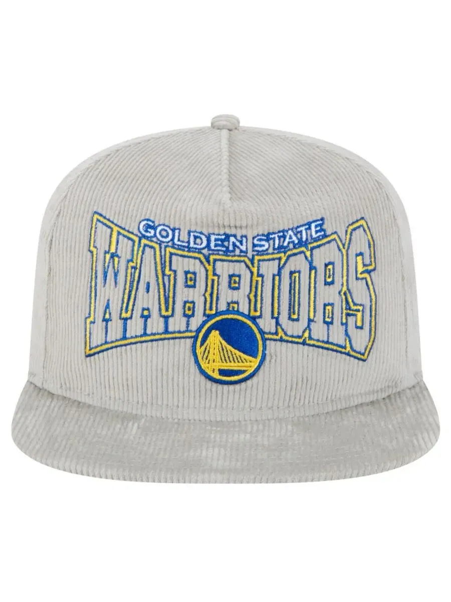 New Era Мужская серая вельветовая кепка-бейсболка Golden State Warriors в стиле ретро — изображение 5 из 5, серый