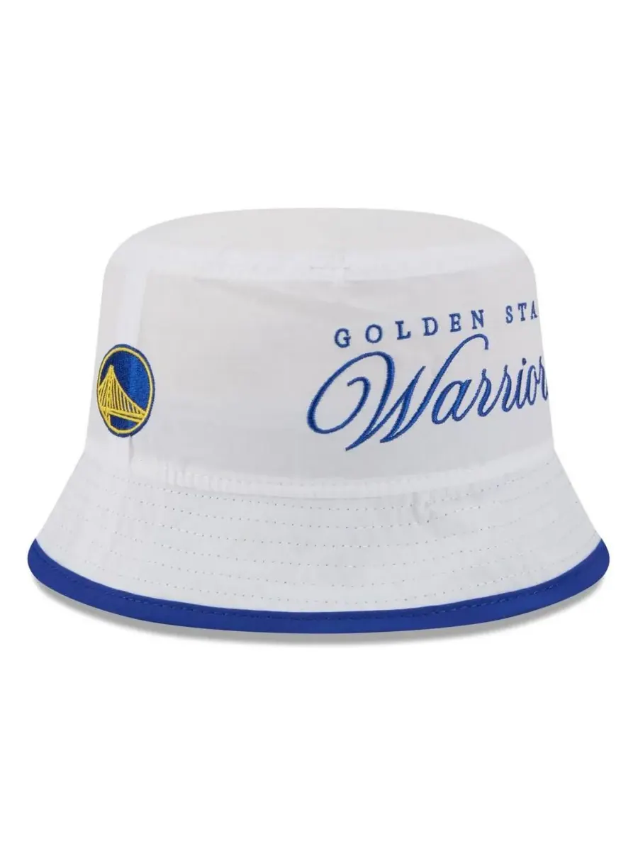 New Era Мужская нейлоновая панама белого/королевского цвета с символикой Golden State Warriors
