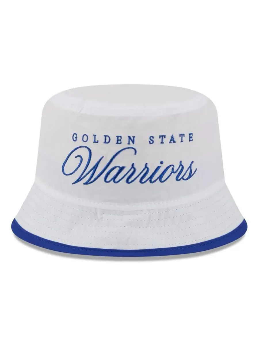 New Era Мужская нейлоновая панама белого/королевского цвета с символикой Golden State Warriors — изображение 2 из 4, белый