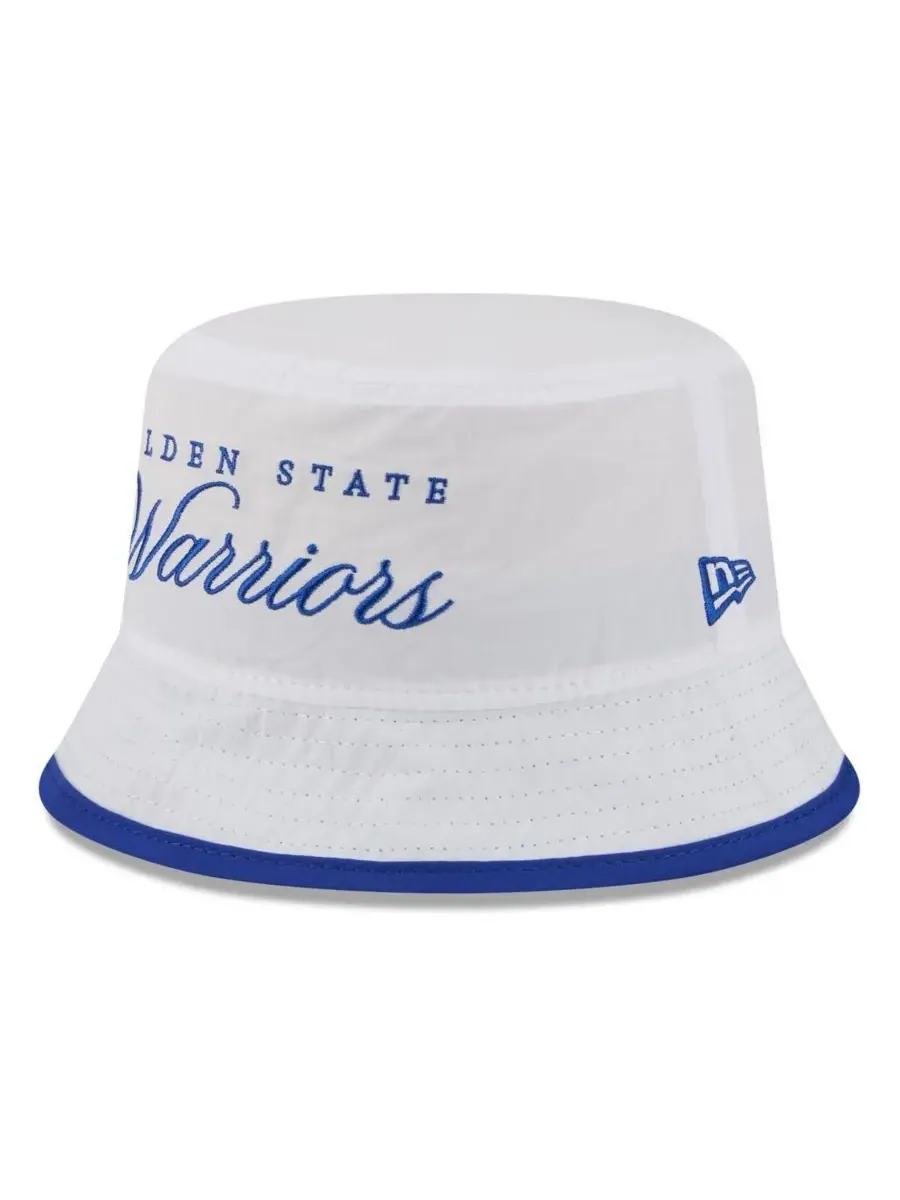 New Era Мужская нейлоновая панама белого/королевского цвета с символикой Golden State Warriors — изображение 3 из 4, белый