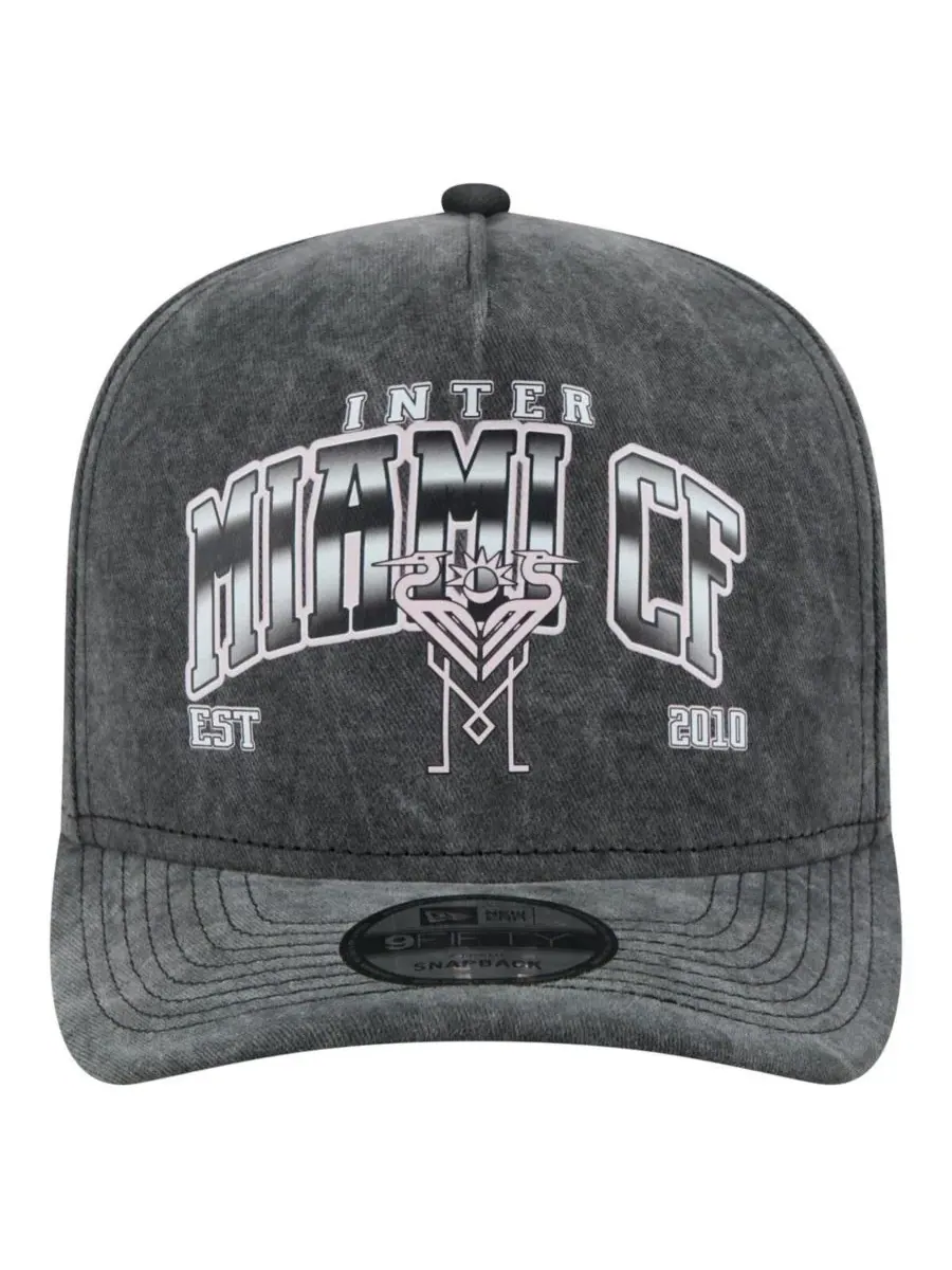 New Era Мужская черная кепка Inter Miami CF Washed 9FIFTY A-Frame с регулируемым размером — изображение 2 из 4, черный