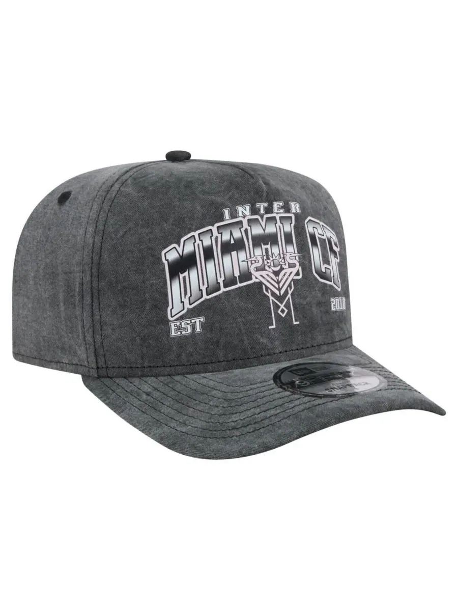 New Era Мужская черная кепка Inter Miami CF Washed 9FIFTY A-Frame с регулируемым размером — изображение 3 из 4, черный