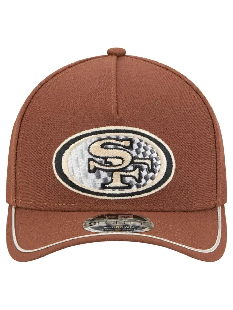 New Era Мужская коричневая регулируемая кепка San Francisco 49ers Motorsport 9FORTY — изображение 2 из 4, коричневый