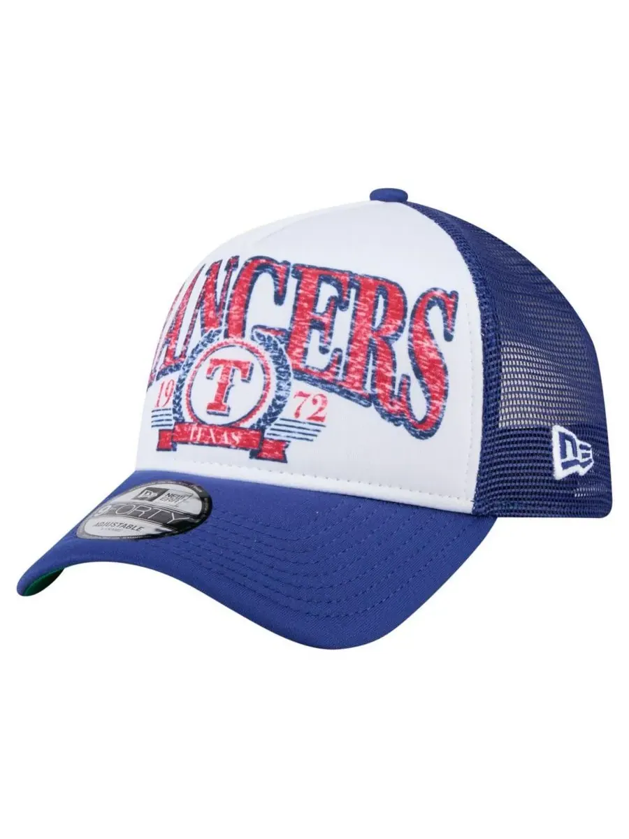 New Era Мужская белая/королевская бейсболка Texas Rangers Trucker A-Frame 9FORTY с регулируемым