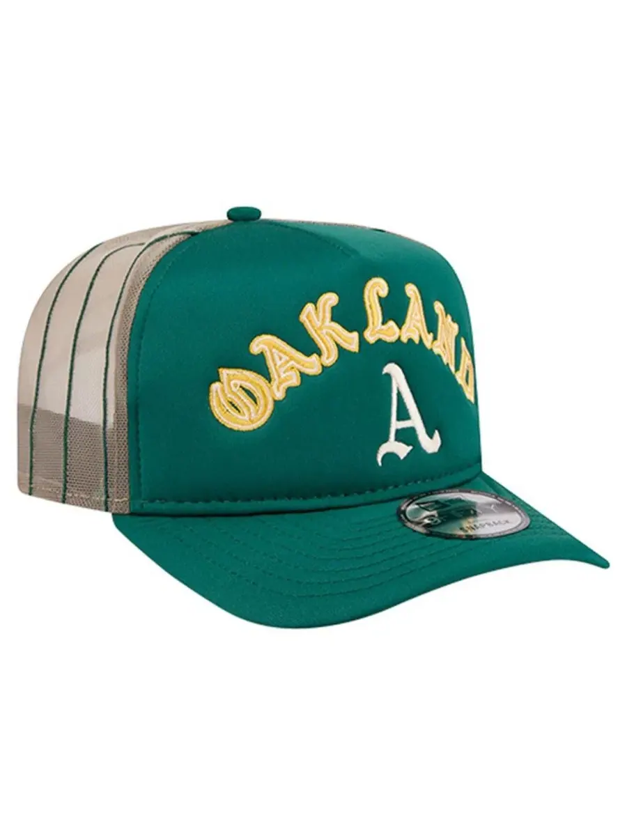 Бейсболка-тракер с высокой тульей, кепка с сеткой, модель Vintage Arched Foam Front New Era — изображение 3 из 5, зеленый