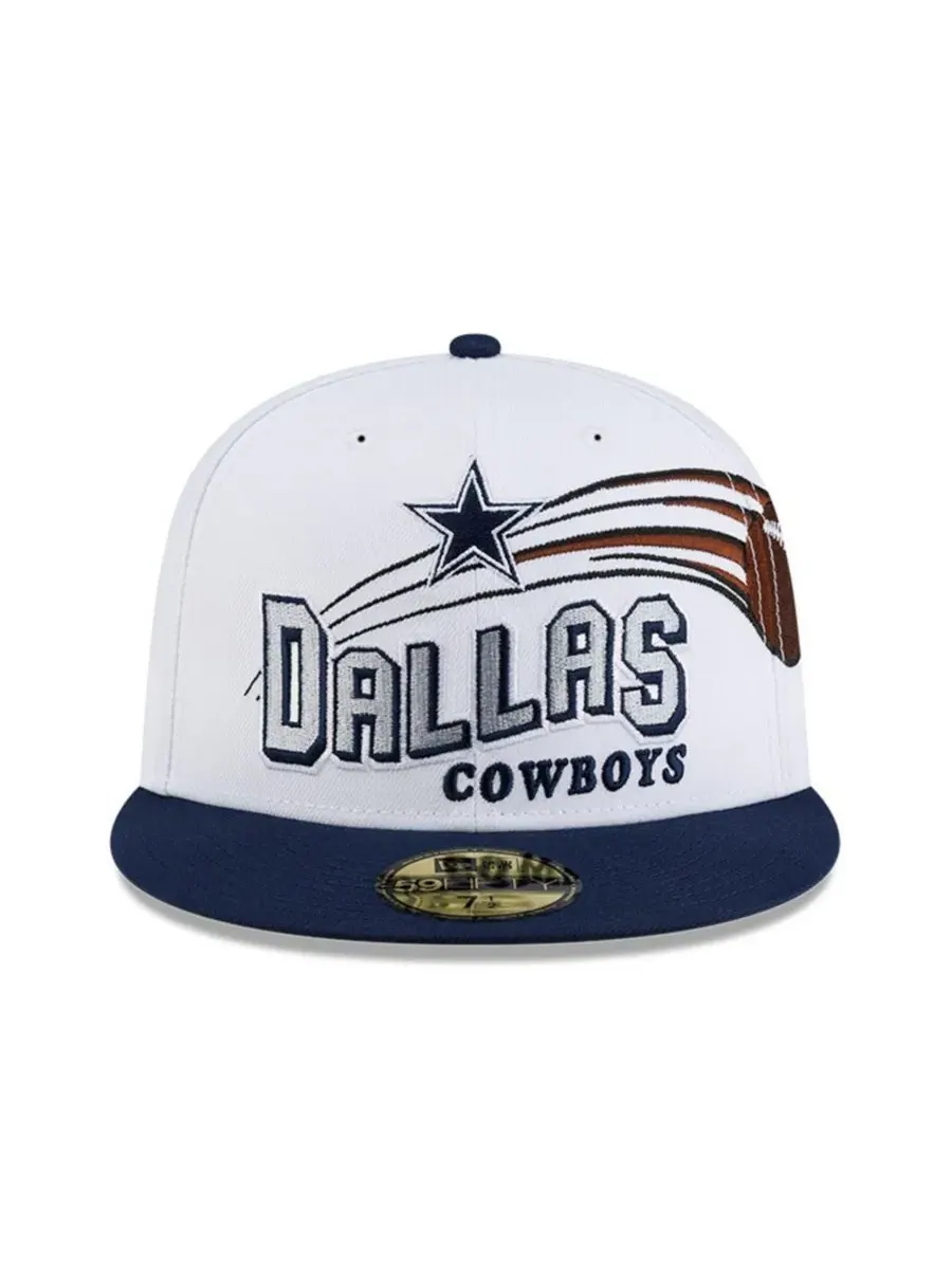 Бейсболка с вышивкой Dallas Cowboys Retro Swoop New Era — изображение 2 из 5, белый темно-синий