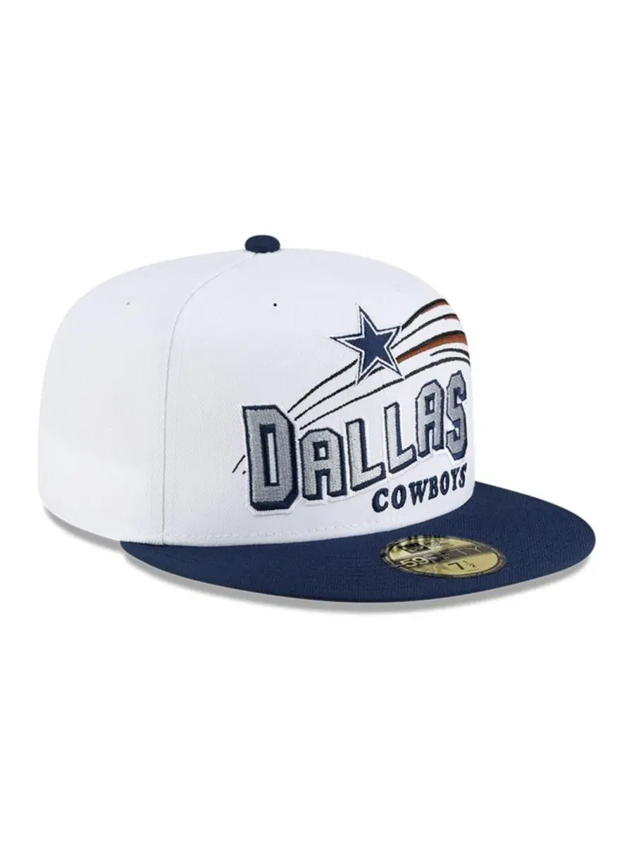 Бейсболка с вышивкой Dallas Cowboys Retro Swoop New Era — изображение 3 из 5, белый темно-синий