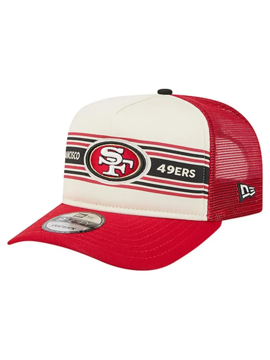New Era Мужская кепка-тракер San Francisco 49ers кремового/алого цвета с баннером A-Frame 9FIFTY