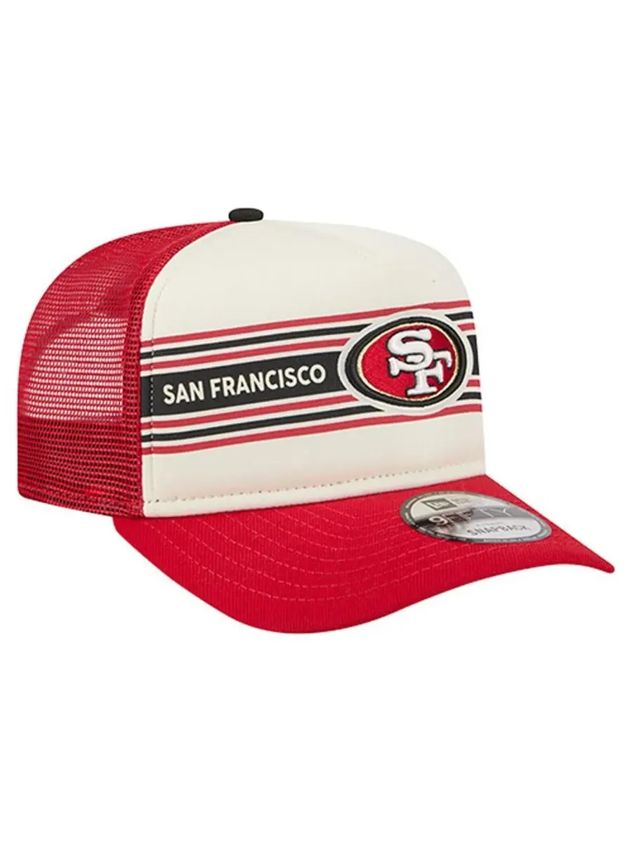 New Era Мужская кепка-тракер San Francisco 49ers кремового/алого цвета с баннером A-Frame 9FIFTY — изображение 2 из 4