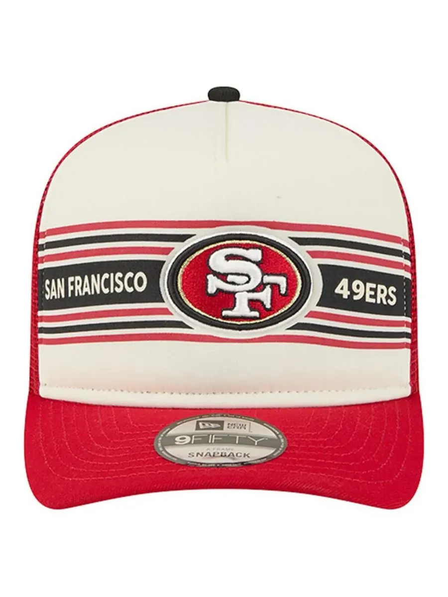 New Era Мужская кепка-тракер San Francisco 49ers кремового/алого цвета с баннером A-Frame 9FIFTY — изображение 3 из 4