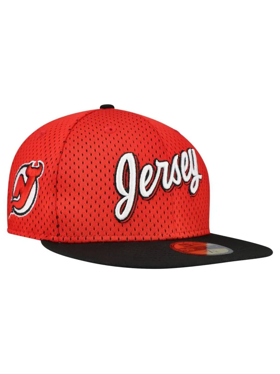 New Era Мужская двухцветная кепка New Jersey Devils с сетчатой короной, красно-черная, модель