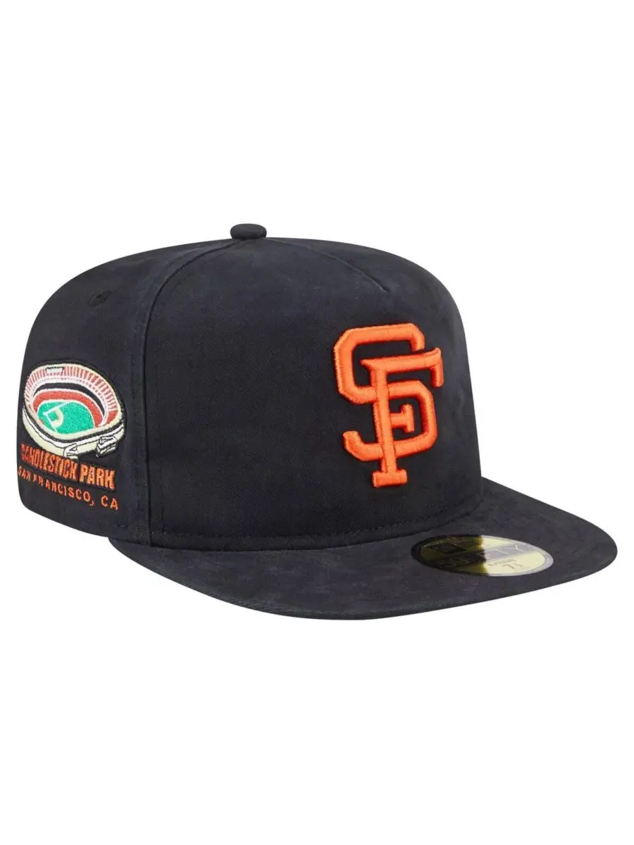 New Era Мужская черная бейсболка San Francisco Giants Championship Side Flag A-Frame 59FIFTY Fitted