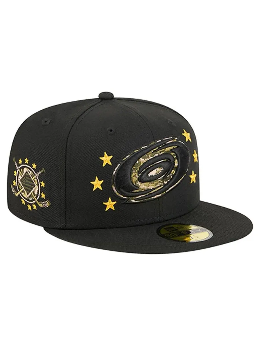 New Era Мужская черная бейсболка Carolina Hurricanes Military Appreciation Digital Camo Stars