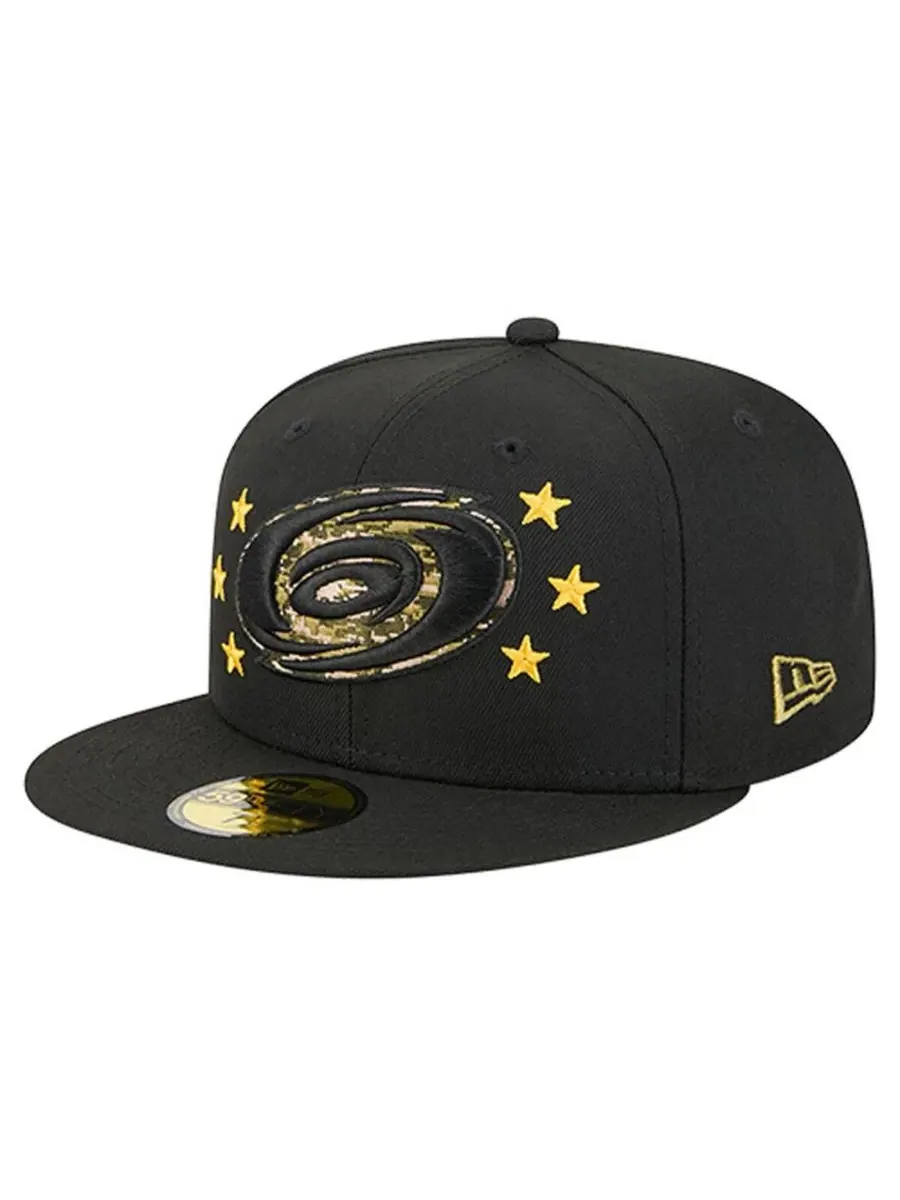 New Era Мужская черная бейсболка Carolina Hurricanes Military Appreciation Digital Camo Stars — изображение 3 из 5, черный