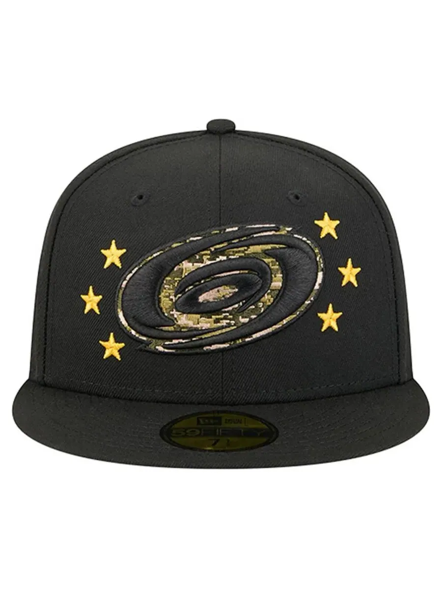New Era Мужская черная бейсболка Carolina Hurricanes Military Appreciation Digital Camo Stars — изображение 5 из 5, черный