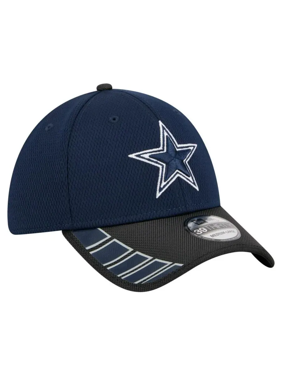 New Era Мужская кепка Dallas Cowboys Visor Hit 39THIRTY Flex Hat — изображение 4 из 5, темно-синий черный