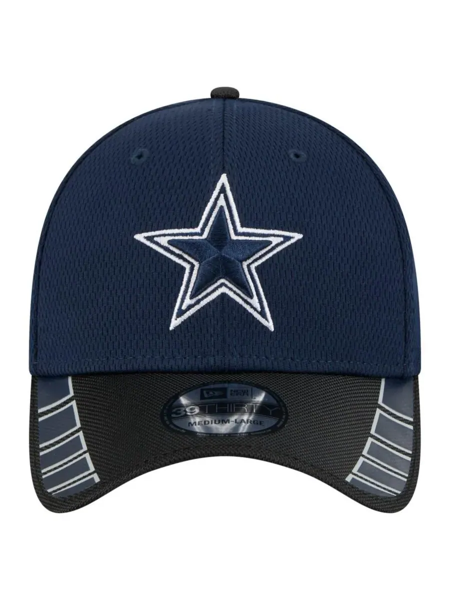 New Era Мужская кепка Dallas Cowboys Visor Hit 39THIRTY Flex Hat — изображение 5 из 5, темно-синий черный