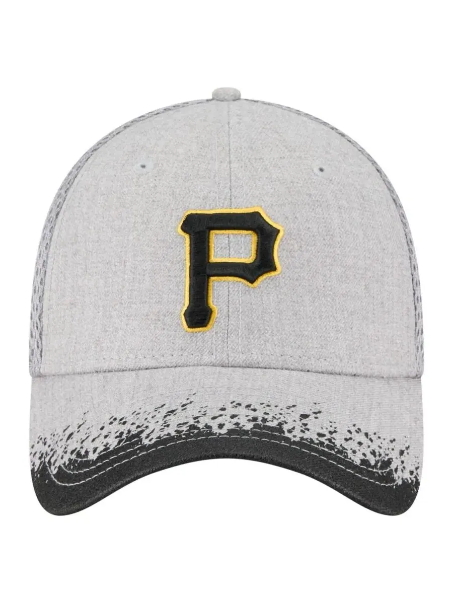 Мужская серая кепка Pittsburgh Pirates с козырьком и рисунком в виде брызг краски, модель 39THIRTY — изображение 2 из 4