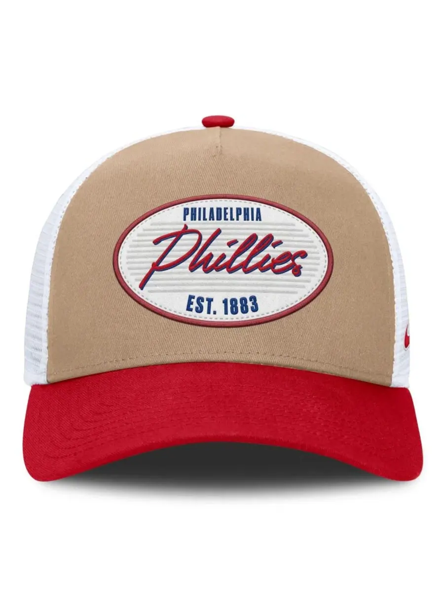 Кепка-тракер Philadelphia Phillies Rise A-Frame Nike — изображение 2 из 4, хаки красный