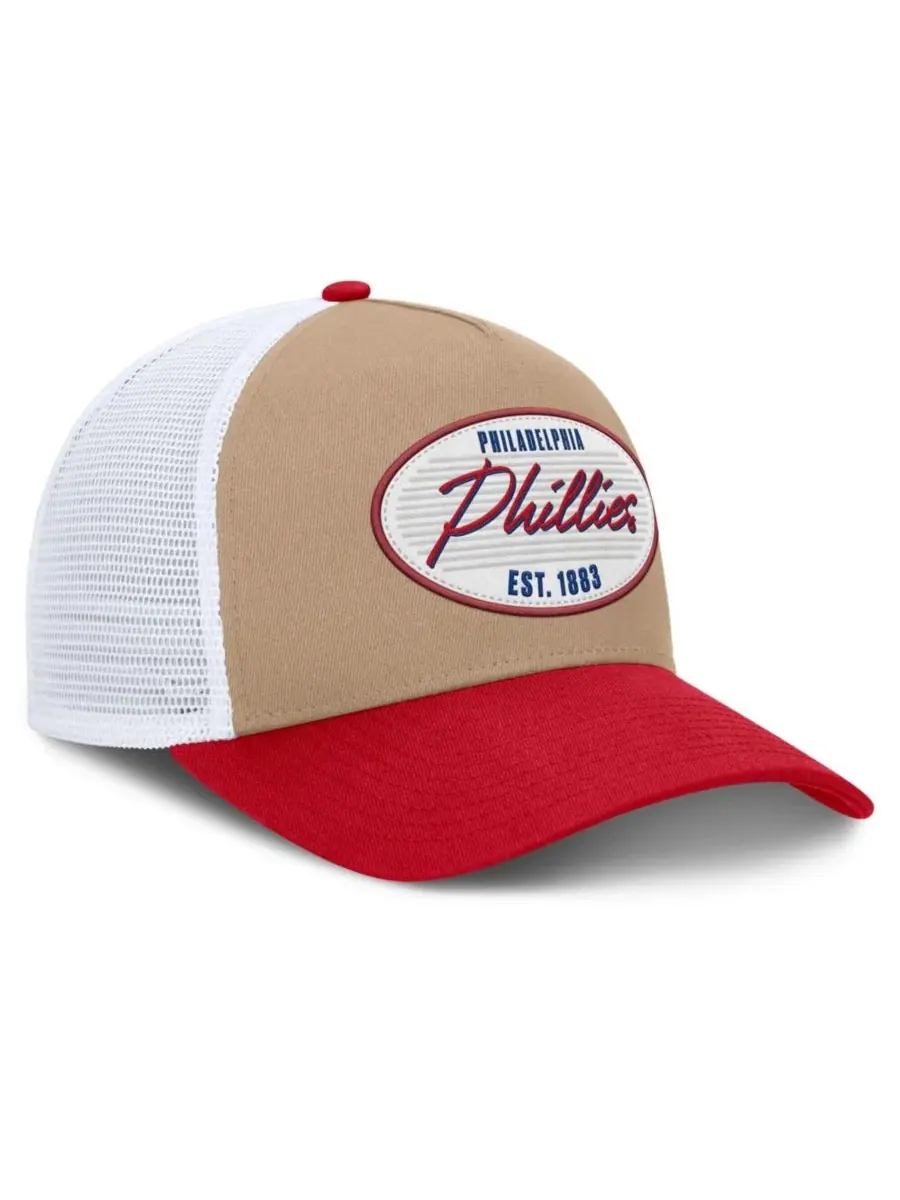 Кепка-тракер Philadelphia Phillies Rise A-Frame Nike — изображение 3 из 4, хаки красный