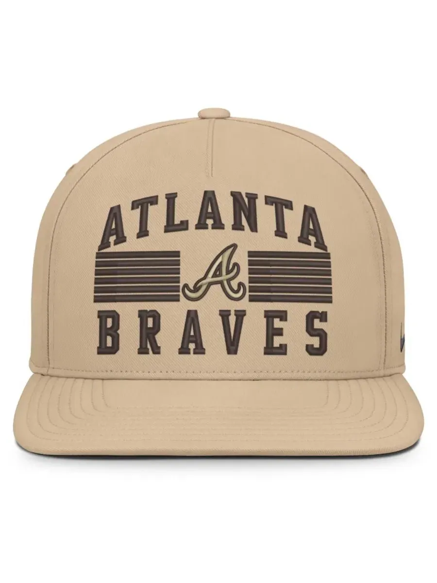 Кепка-снапбек с вышивкой Atlanta Braves Nike — изображение 2 из 5, хаки