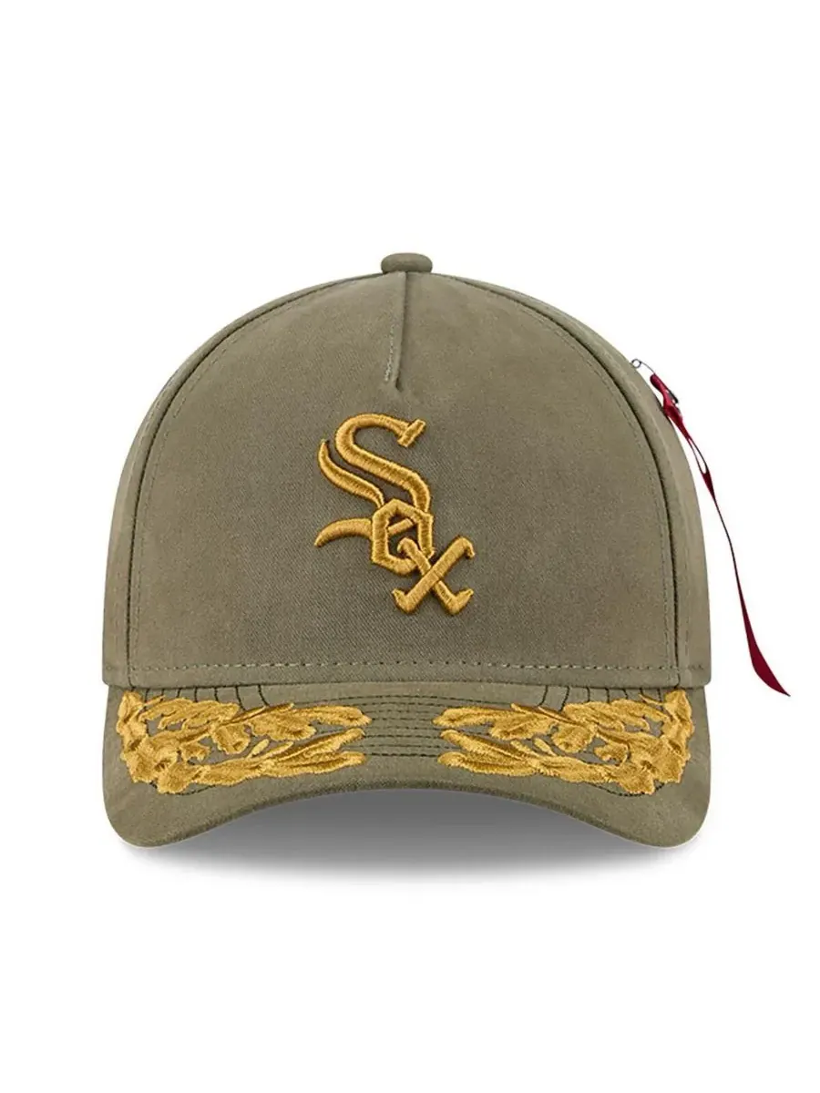 New Era Мужская кепка Chicago White Sox A-Frame 9FORTY с регулируемым размером — изображение 2 из 4, оливковый