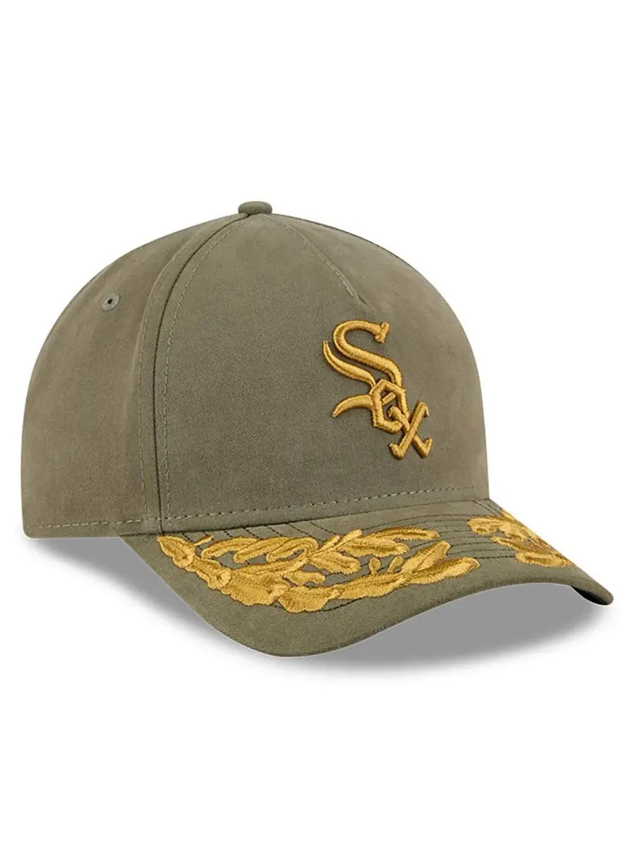 New Era Мужская кепка Chicago White Sox A-Frame 9FORTY с регулируемым размером — изображение 3 из 4, оливковый