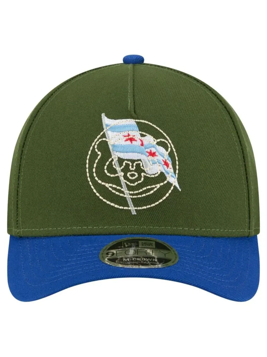 New Era Мужская темно-зеленая бейсболка Chicago Cubs City Feature 9Forty A-Frame с регулируемой — изображение 2 из 4