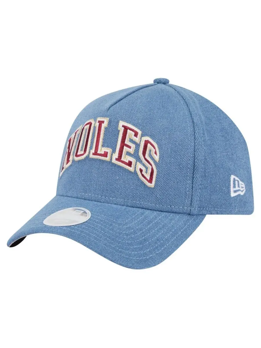 Женская джинсовая кепка Florida State Seminoles A-Frame 9FORTY с регулируемой застежкой New Era