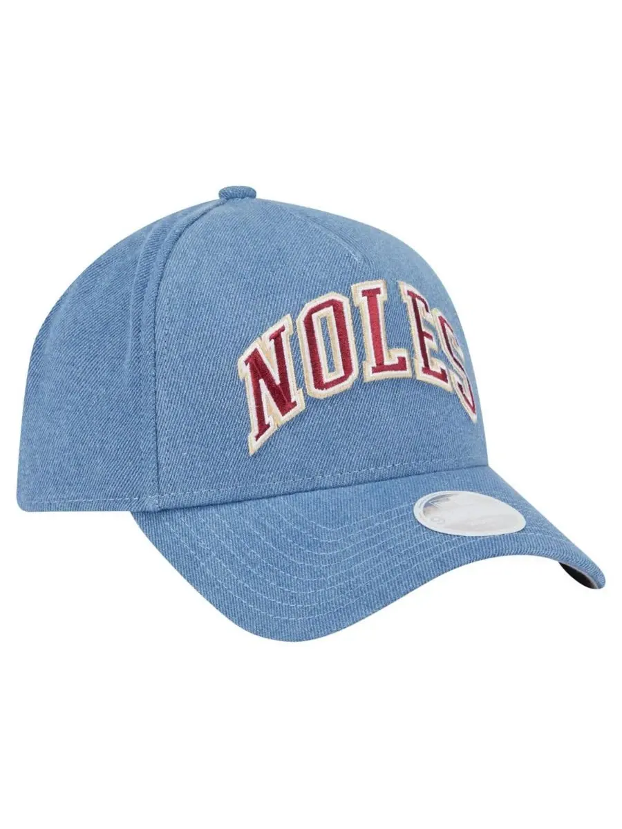 Женская джинсовая кепка Florida State Seminoles A-Frame 9FORTY с регулируемой застежкой New Era — изображение 2 из 4