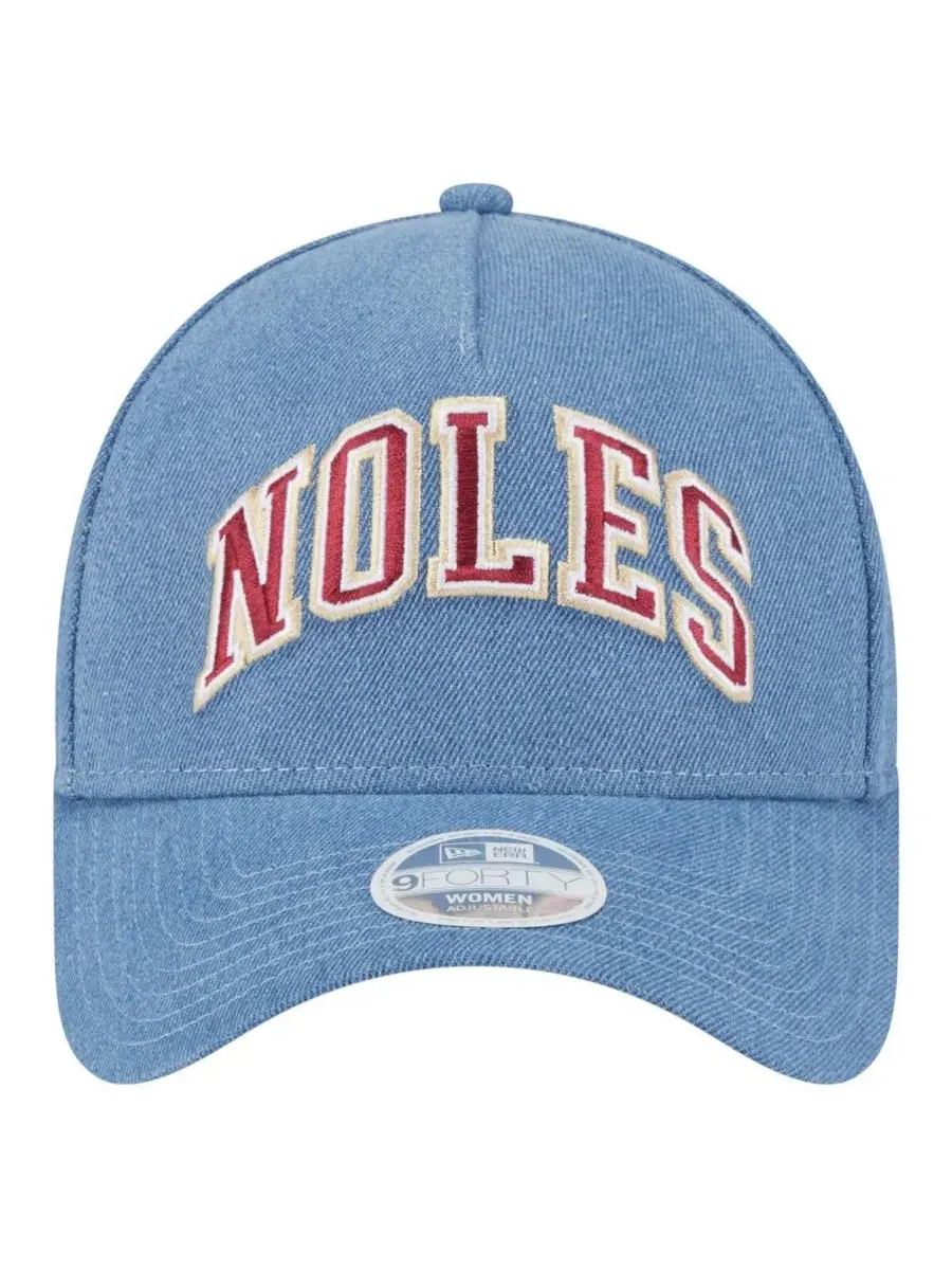 Женская джинсовая кепка Florida State Seminoles A-Frame 9FORTY с регулируемой застежкой New Era — изображение 3 из 4