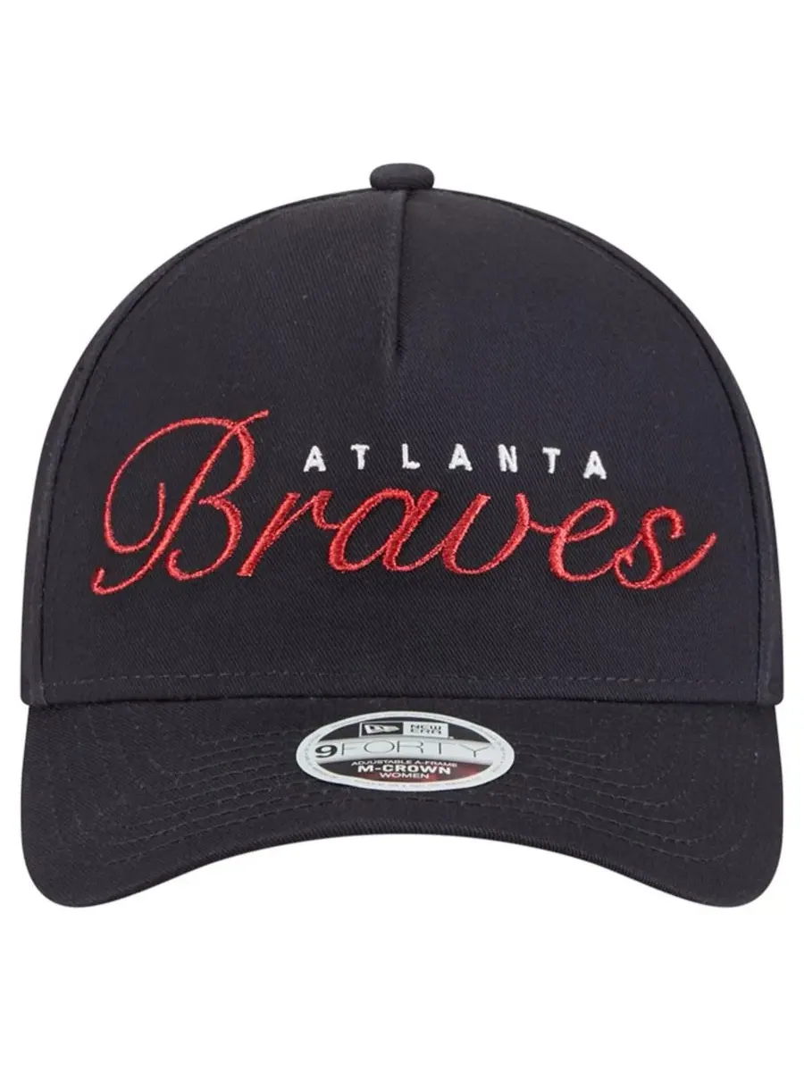 Кепка New Era Atlanta Braves Metallic A-Frame 9FORTY — изображение 5 из 5, темно-синий