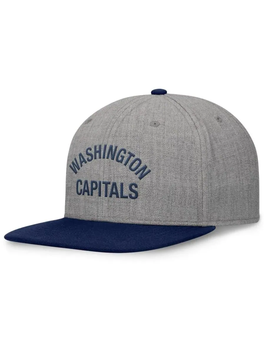 Fanatics Мужская бейсболка Washington Capitals Elements серого цвета с плоским козырьком и кожаным — изображение 3 из 4