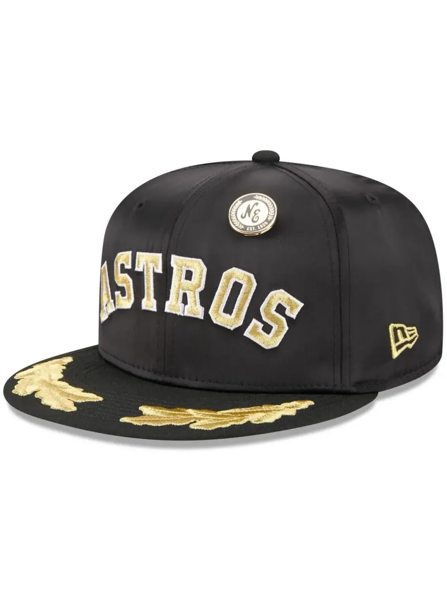 New Era Мужская черная бейсболка Houston Astros 2025 59FIFTY Day Gold Leaf 59FIFTY Fitted Hat
