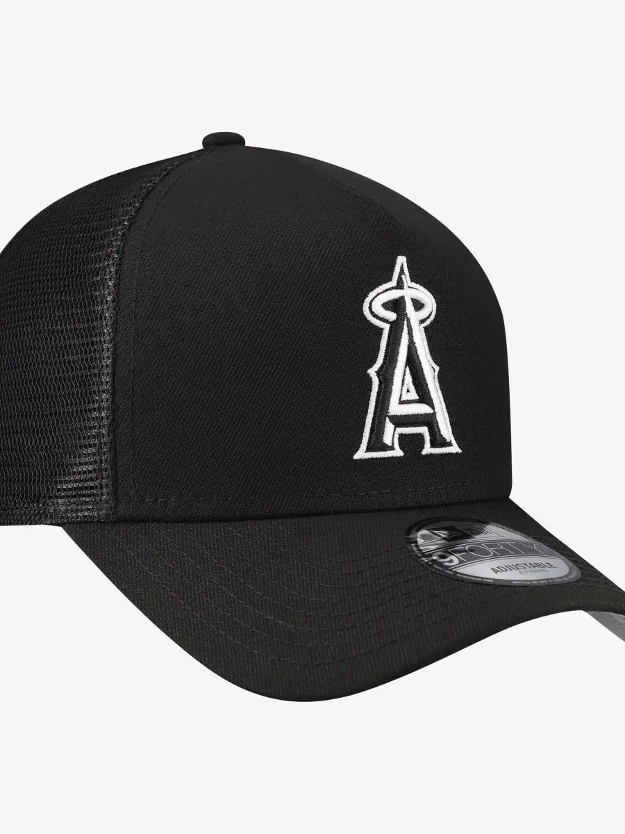 Кепка-тракер New Era Los Angeles Angels Side Script 9FORTY A-Frame — изображение 2 из 4, черный