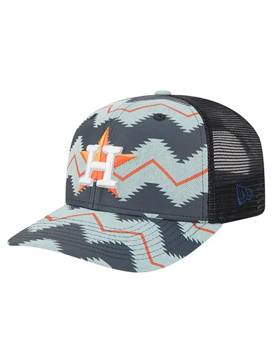 Кепка New Era с принтом в стиле ацтеков, Aztec Denim 9SEVENTY, Houston Astros