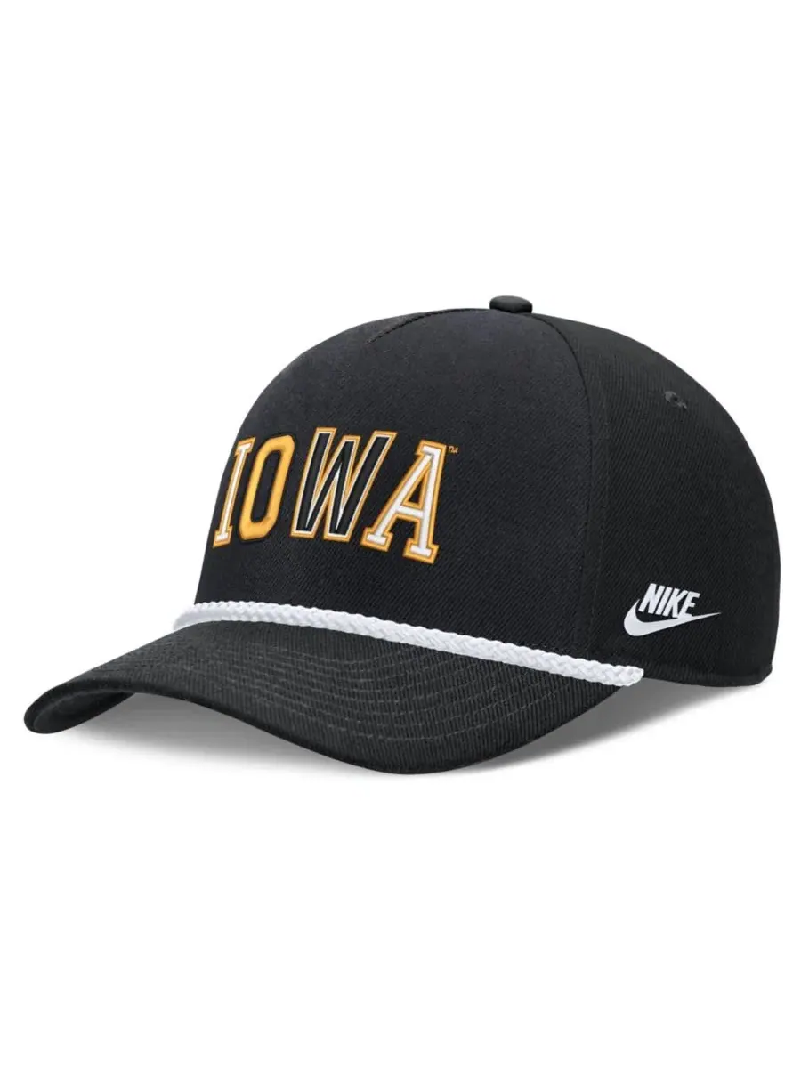 Кепка Nike Rise с принтом Iowa Hawkeyes — изображение 3 из 4, черный