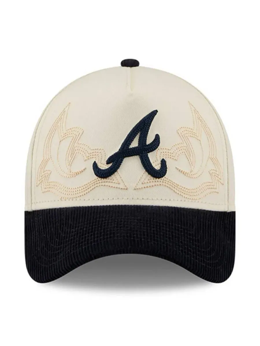 Бейсболка New Era Atlanta Braves Western Stitch 9FORTY A-Frame — изображение 2 из 5, серый