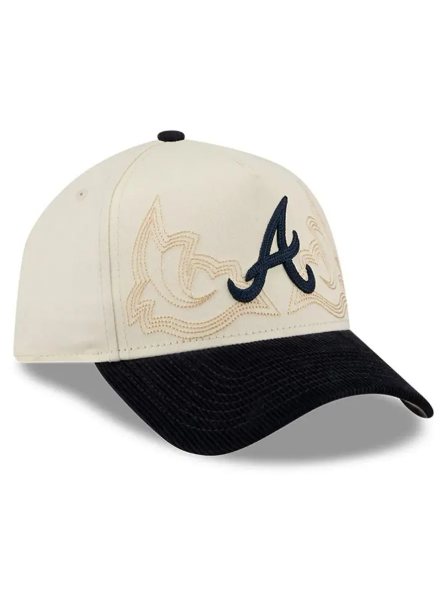 Бейсболка New Era Atlanta Braves Western Stitch 9FORTY A-Frame — изображение 3 из 5, серый