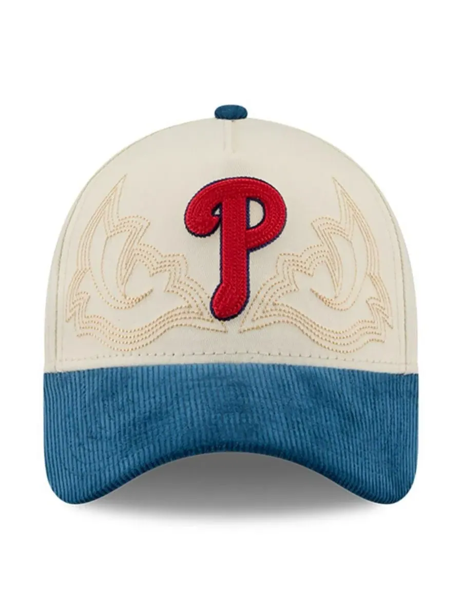Кепка с вышивкой Philadelphia Phillies Western Stitch 9FORTY A-Frame New Era — изображение 2 из 5, серый
