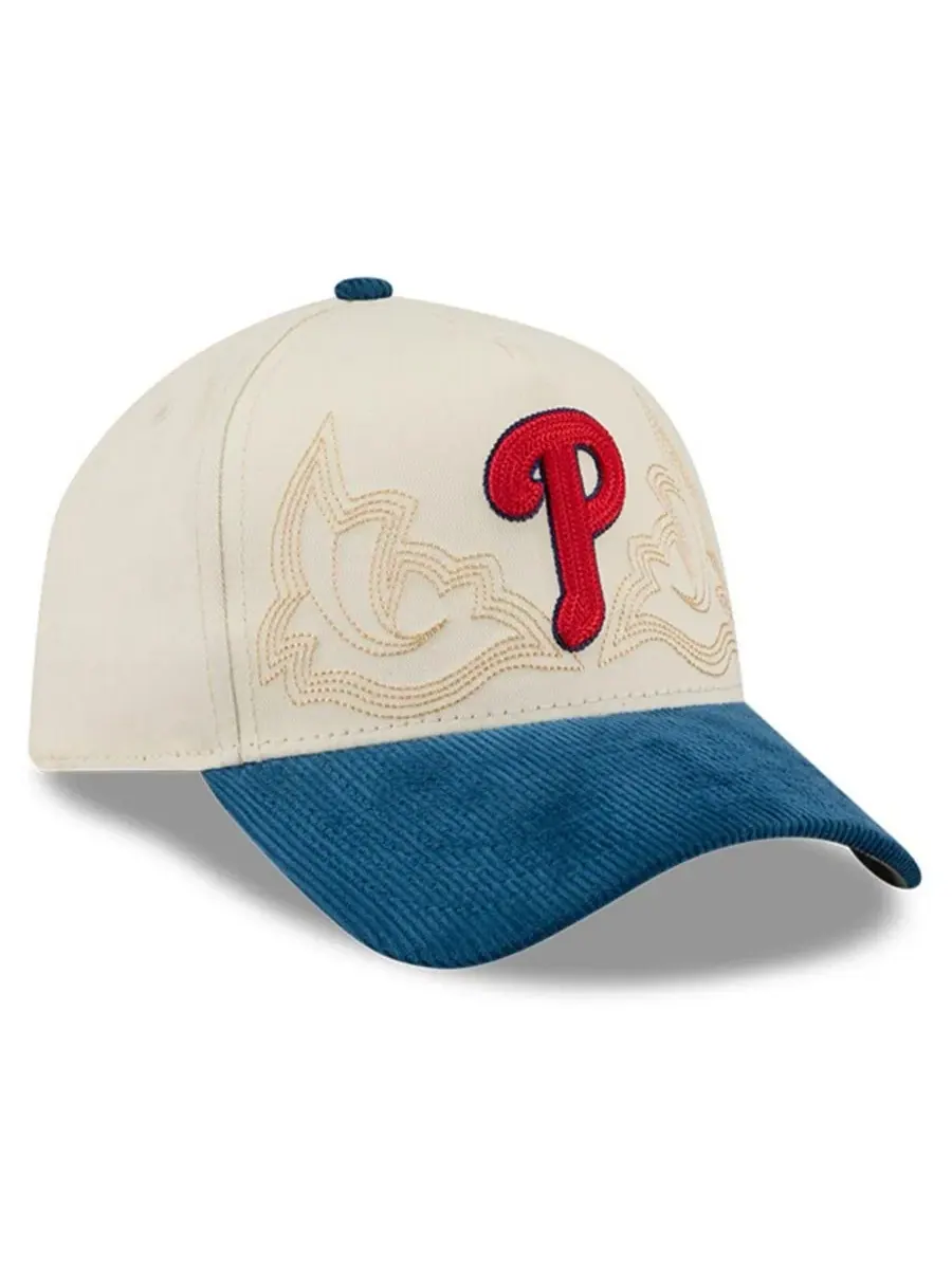 Кепка с вышивкой Philadelphia Phillies Western Stitch 9FORTY A-Frame New Era — изображение 3 из 5, серый