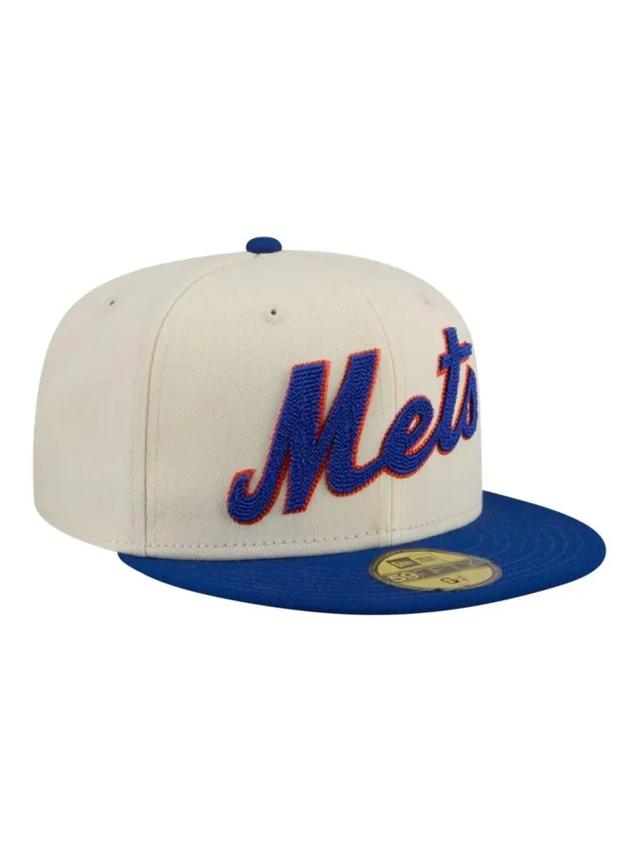 Бейсболка New York Mets Two-Tone Stitch 59FIFTY New Era — изображение 3 из 5, кремовый