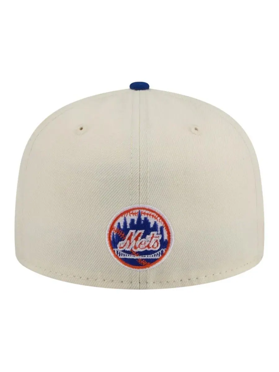 Бейсболка New York Mets Two-Tone Stitch 59FIFTY New Era — изображение 4 из 5, кремовый