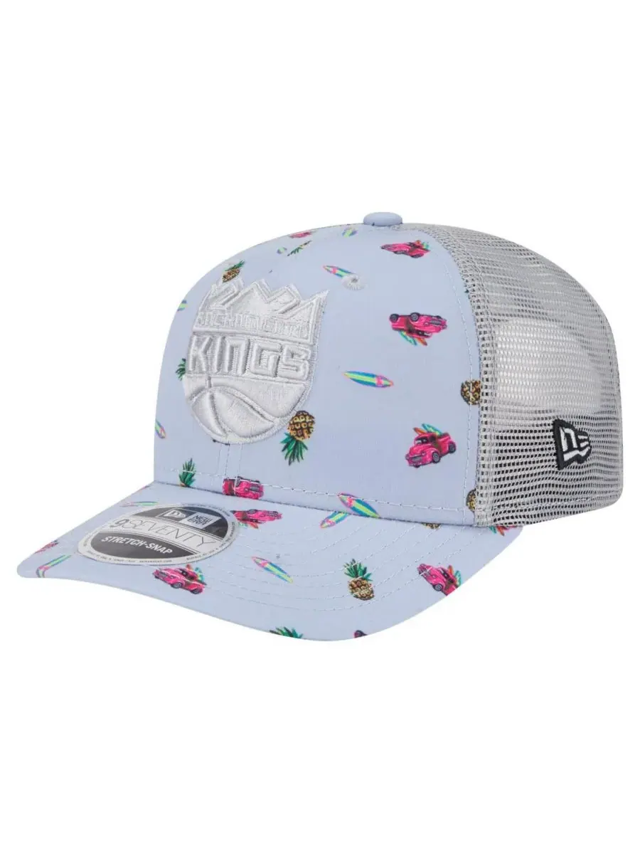 New Era Мужская светло-голубая/серая кепка Sacramento Kings Adventure Aloha Pattern 9SEVENTY с