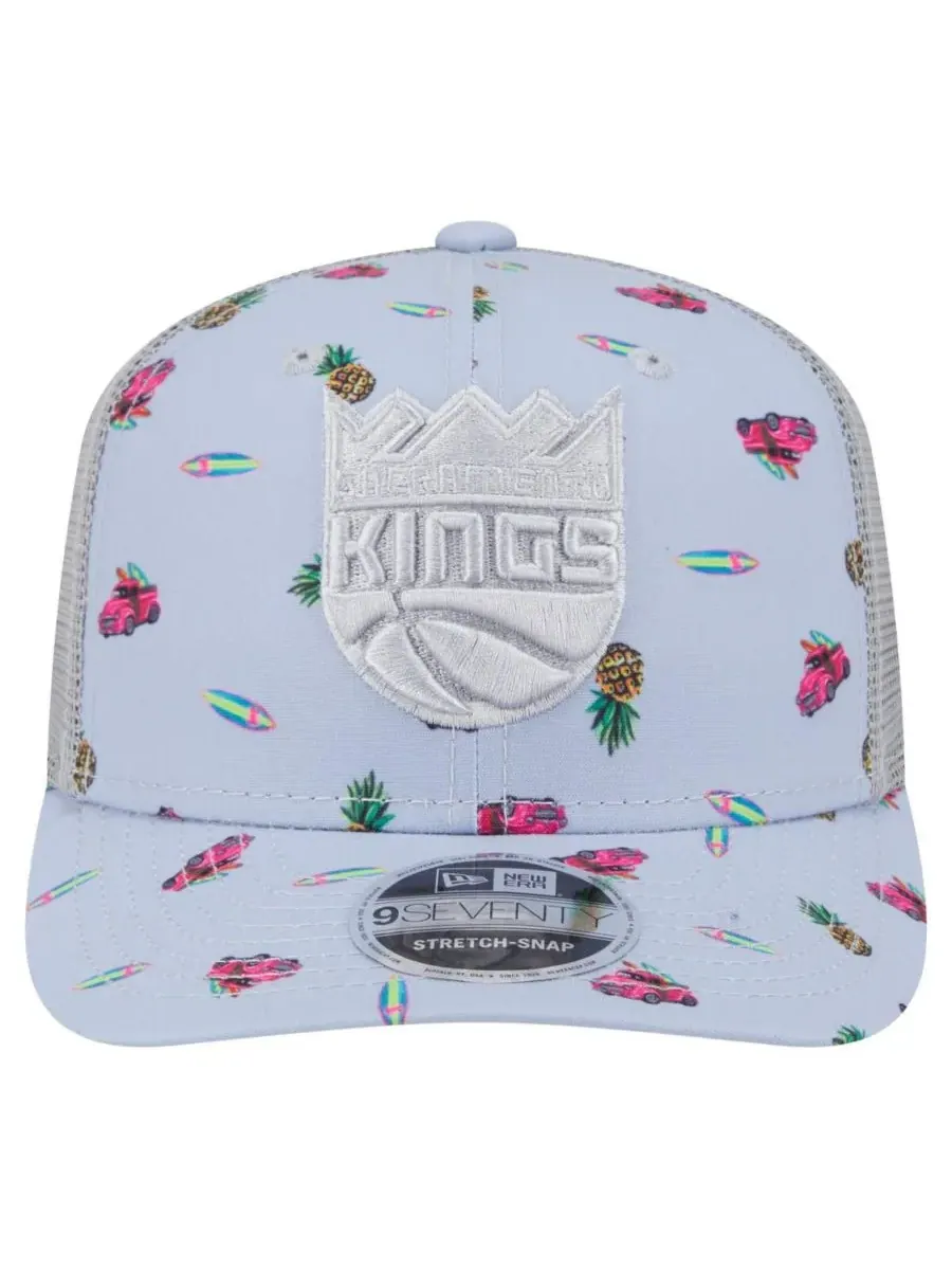New Era Мужская светло-голубая/серая кепка Sacramento Kings Adventure Aloha Pattern 9SEVENTY с — изображение 3 из 4