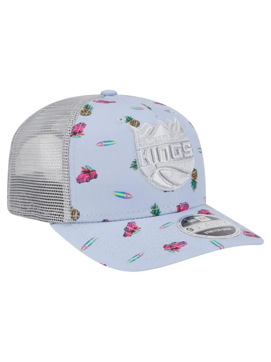 New Era Мужская светло-голубая/серая кепка Sacramento Kings Adventure Aloha Pattern 9SEVENTY с — изображение 4 из 4