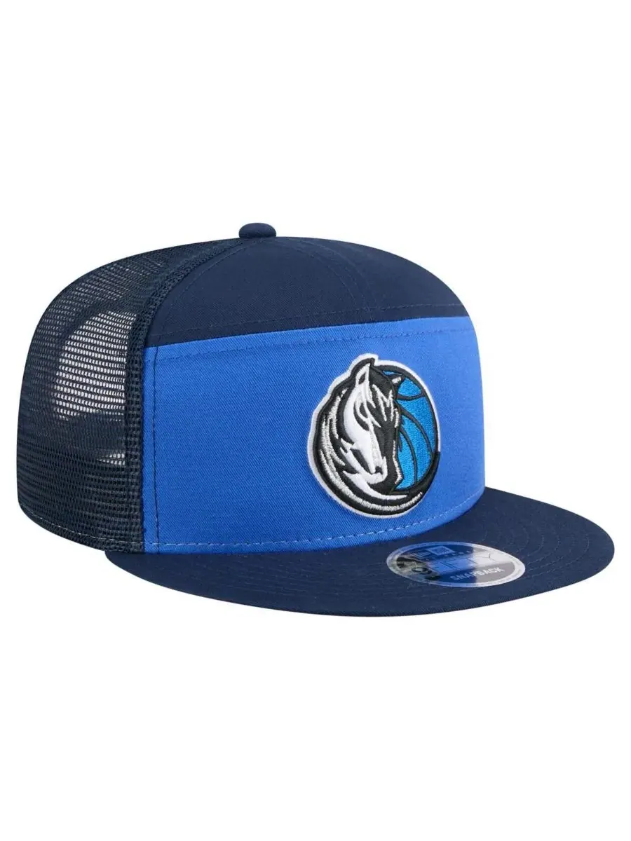 New Era Мужская сине-темно-синяя бейсболка Dallas Mavericks Outdoor Split Panel 9FIFTY Snapback — изображение 2 из 4