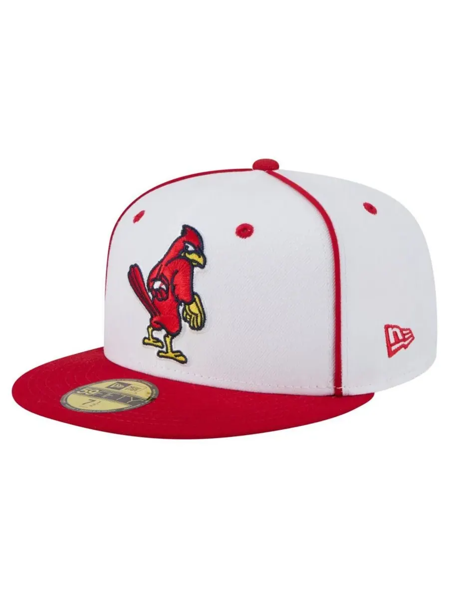 New Era Мужская бело-красная бейсболка Memphis Redbirds из аутентичной коллекции 59FIFTY