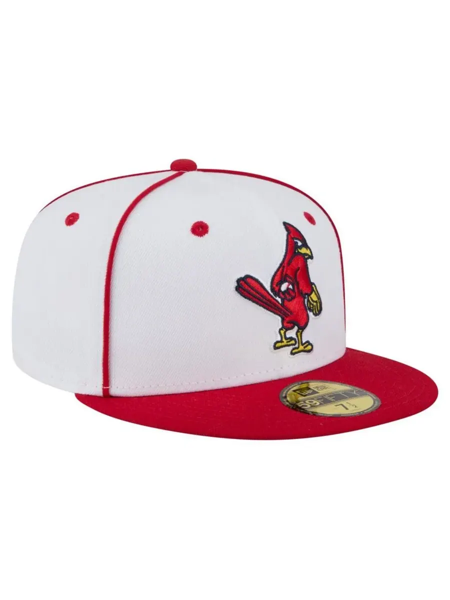 New Era Мужская бело-красная бейсболка Memphis Redbirds из аутентичной коллекции 59FIFTY — изображение 3 из 4, белый красный